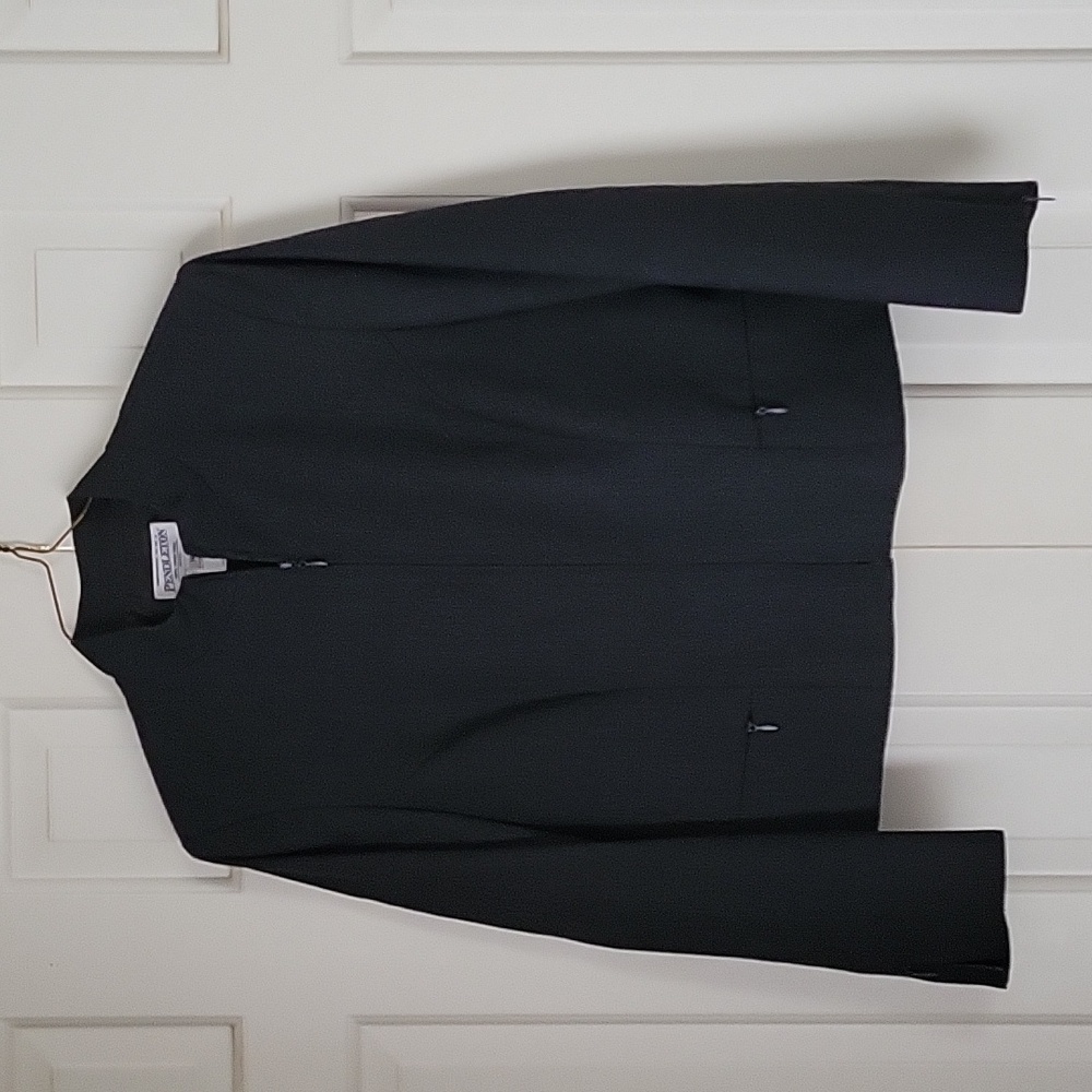Pendleton womens vintage dark gray cropped Full Zip Jacket sz 14 petite